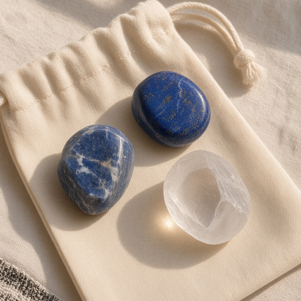 The Clear Speaker — Sodalite, Lapis Lazuli & Clear Quartz Bundle