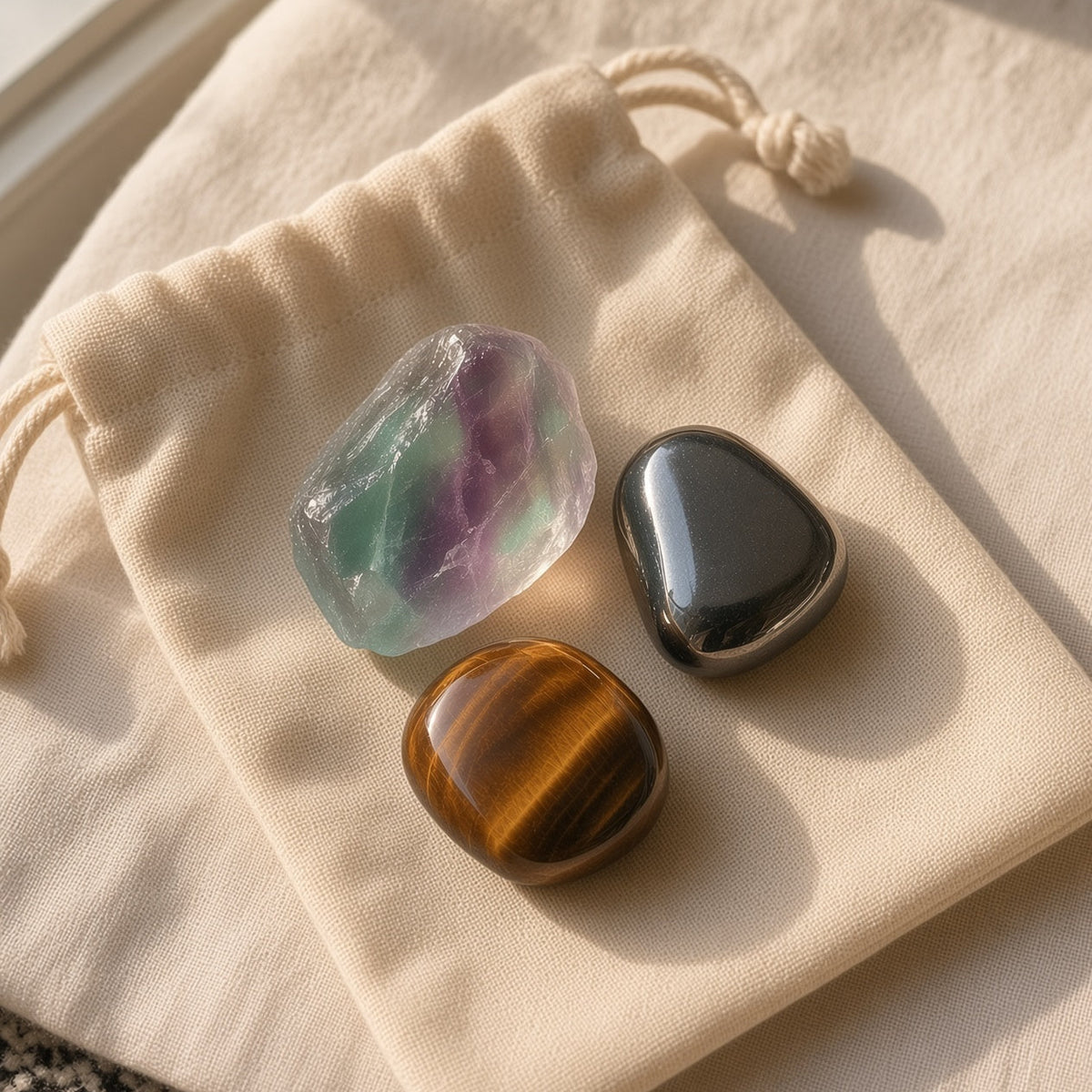 The Focus Field — Fluorite, Hematite & Tiger's Eye Bundle