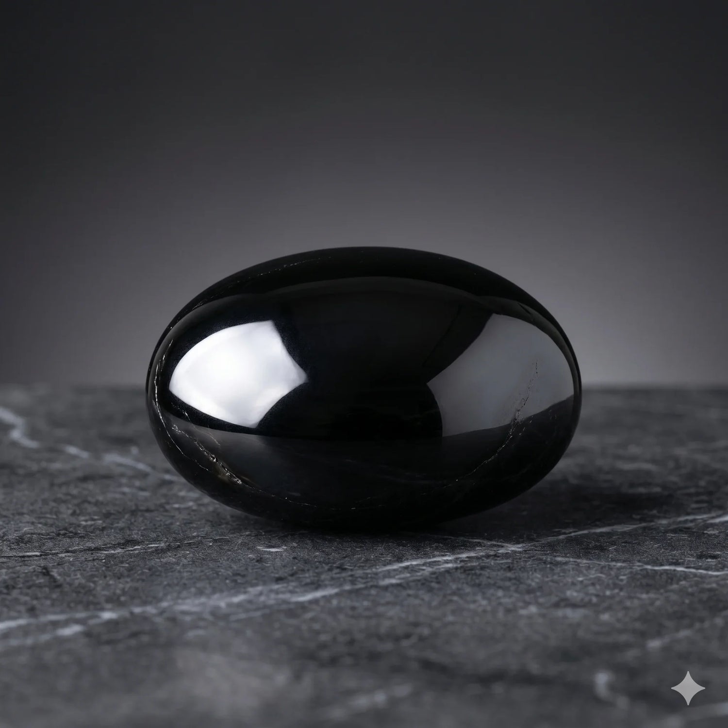 Black Obsidian Palm Stone – Protection & Grounding Crystal | Polished Natural Gemstone