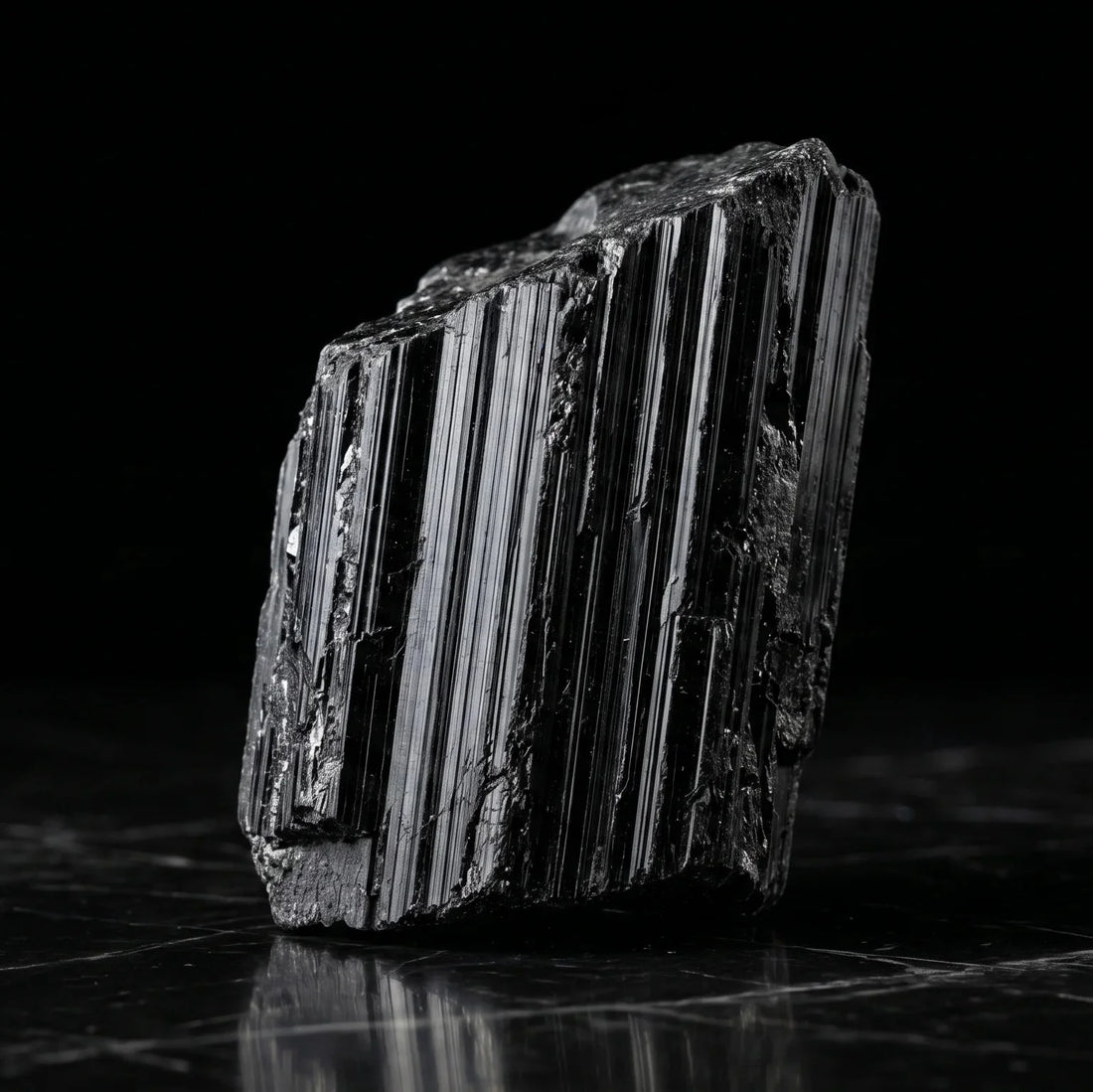 Black Tourmaline Raw Chunk – Protection & Grounding Crystal | Natural Rough Stone