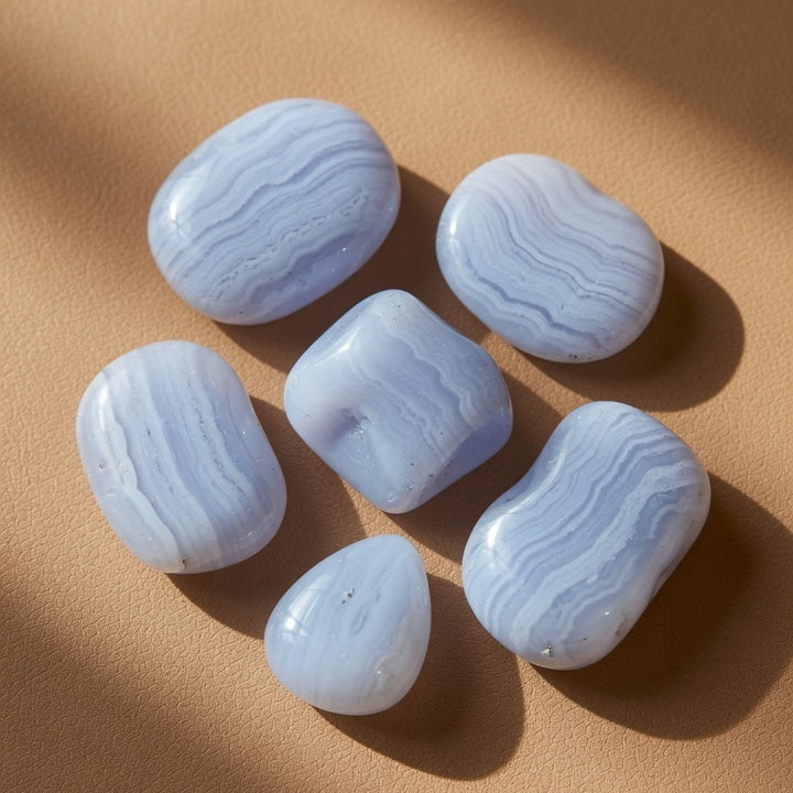 Natural Blue Lace Agate Raw Stone — Calm & Clear Communication Crystal