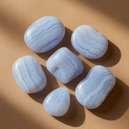 Natural Blue Lace Agate Raw Stone — Calm & Clear Communication Crystal