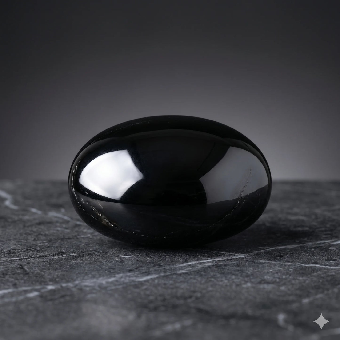Black Obsidian Palm Stone – Protection & Grounding Crystal | Polished Natural Gemstone