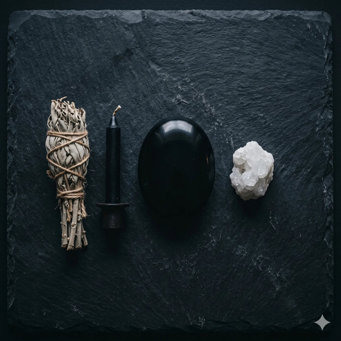 Black Obsidian Palm Stone – Protection & Grounding Crystal | Polished Natural Gemstone