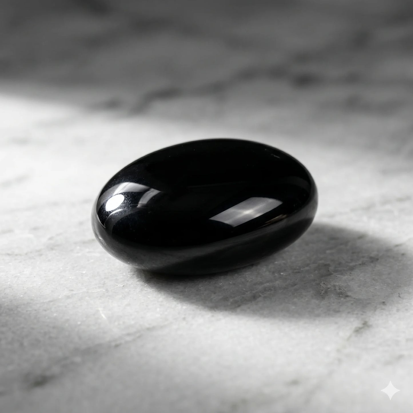 Black Obsidian Palm Stone – Protection & Grounding Crystal | Polished Natural Gemstone