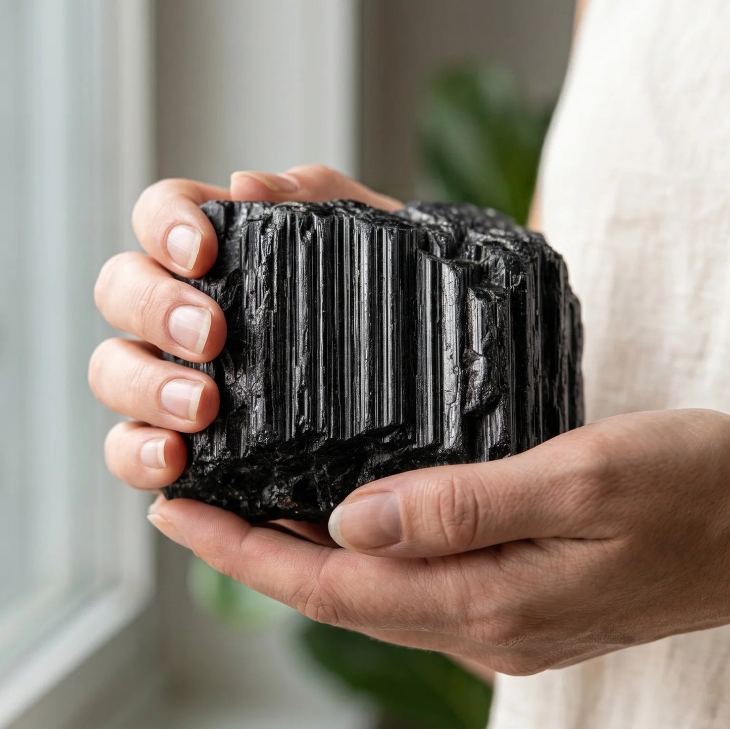 Black Tourmaline Raw Chunk – Protection & Grounding Crystal | Natural Rough Stone