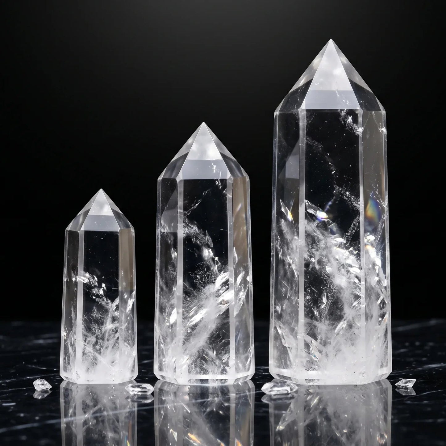 Natural Clear Quartz Tower Point – Clarity & Amplification Crystal | Polished Hexagonal Obelisk