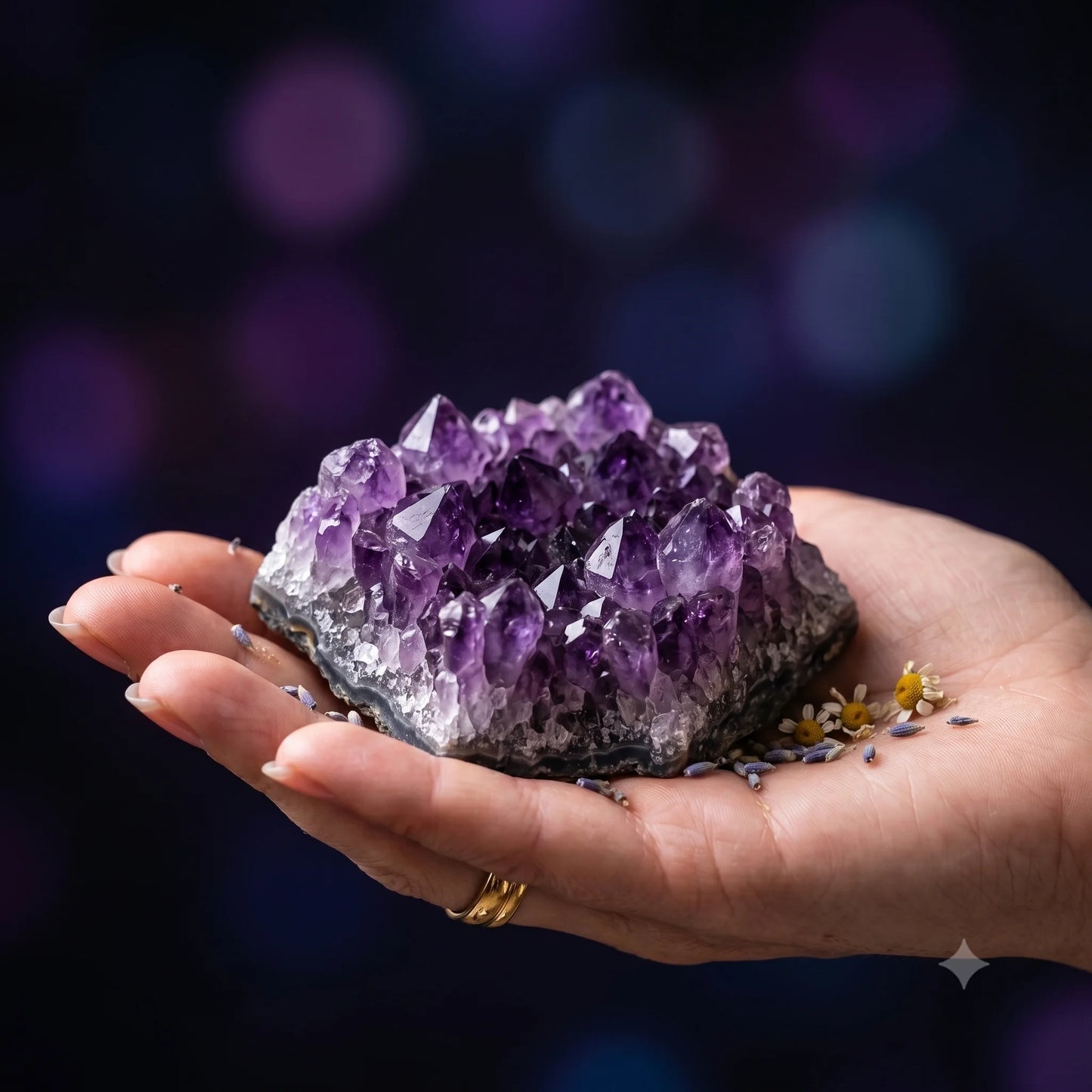 Natural Amethyst Cluster – Calming & Protection Crystal | Raw Authentic Geode