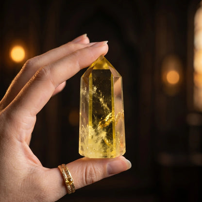 Natural Citrine Tower Point – Abundance & Manifestation Crystal | Authentic Healing Stone