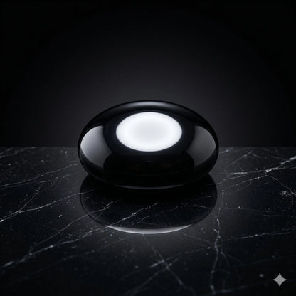 Black Obsidian Palm Stone – Protection & Grounding Crystal | Polished Natural Gemstone
