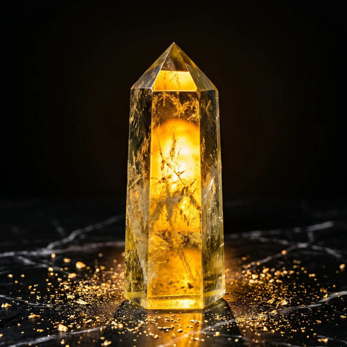 Natural Citrine Tower Point – Abundance & Manifestation Crystal | Authentic Healing Stone