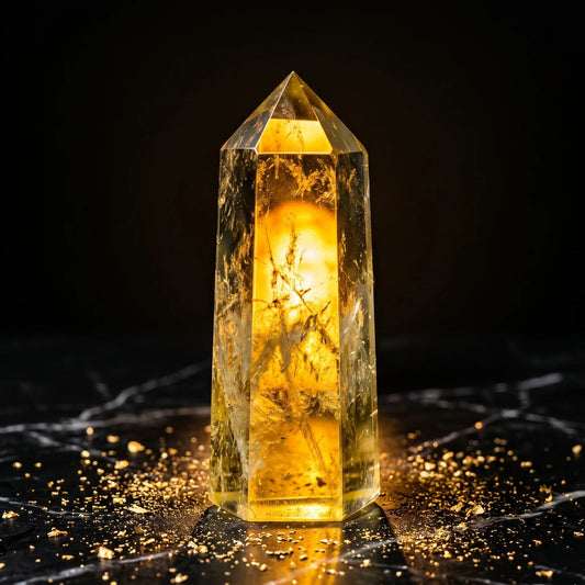Natural Citrine Tower Point – Abundance & Manifestation Crystal | Authentic Healing Stone