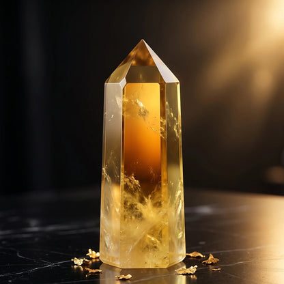 Natural Citrine Tower Point – Abundance & Manifestation Crystal | Authentic Healing Stone