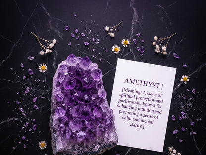 Natural Amethyst Cluster – Calming & Protection Crystal | Raw Authentic Geode