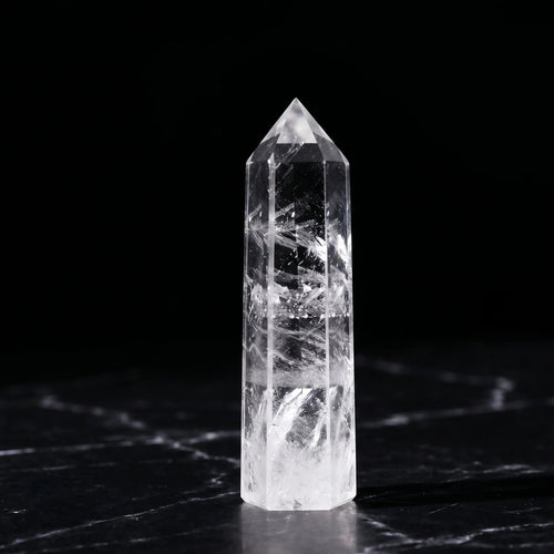 Natural Clear Quartz Tower Point – Clarity & Amplification Crystal | Polished Hexagonal Obelisk