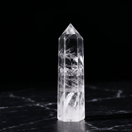 Natural Clear Quartz Tower Point – Clarity & Amplification Crystal | Polished Hexagonal Obelisk