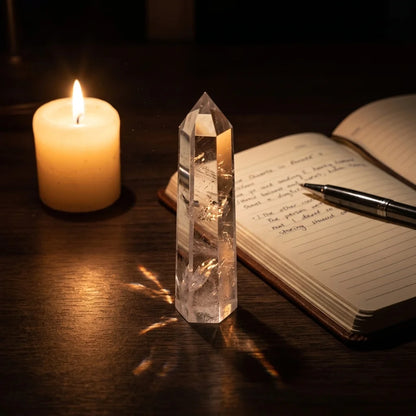 Natural Clear Quartz Tower Point – Clarity & Amplification Crystal | Polished Hexagonal Obelisk