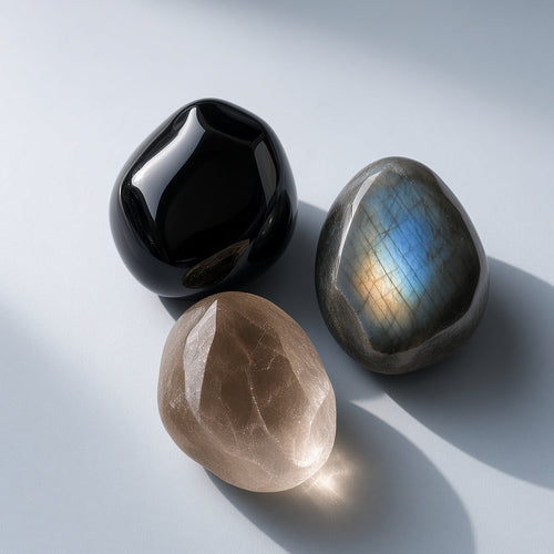 The Boundary Builder — Black Obsidian, Labradorite & Smoky Quartz Bundle