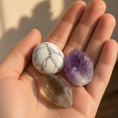 The Deep Sleep Ritual — Howlite, Amethyst & Smoky Quartz Bundle