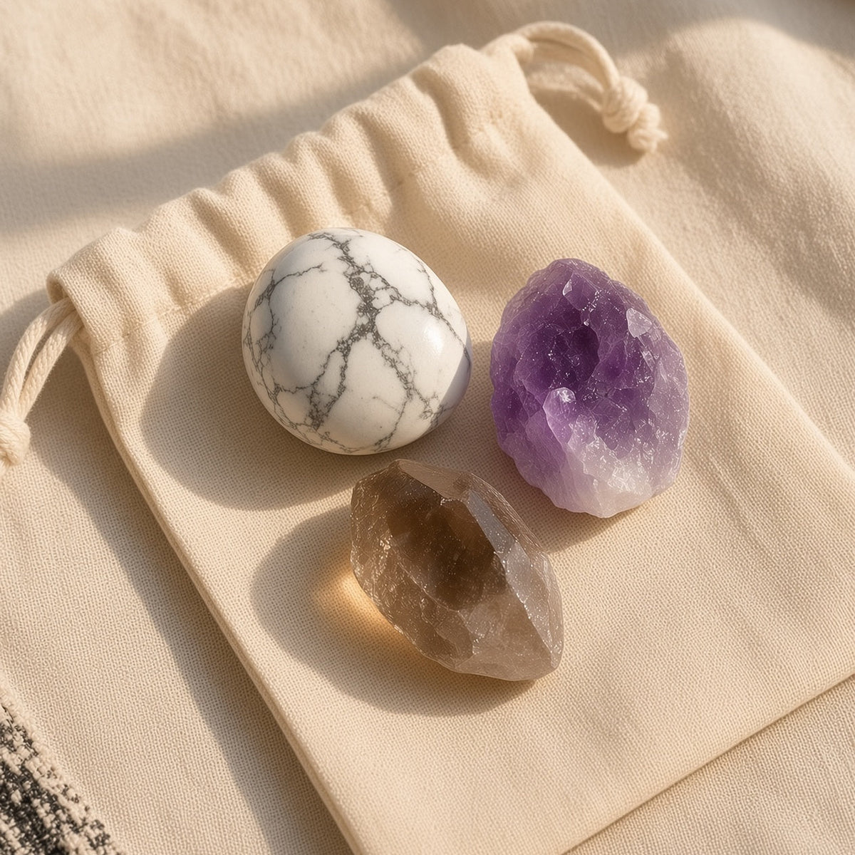 The Deep Sleep Ritual — Howlite, Amethyst & Smoky Quartz Bundle