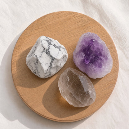 The Deep Sleep Ritual — Howlite, Amethyst & Smoky Quartz Bundle