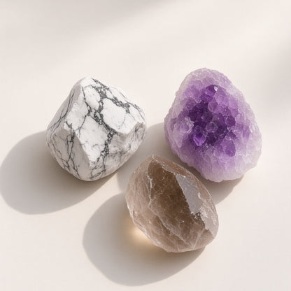 The Deep Sleep Ritual — Howlite, Amethyst & Smoky Quartz Bundle