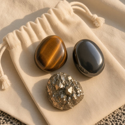 The Discipline Stack — Tiger's Eye, Hematite & Pyrite Bundle