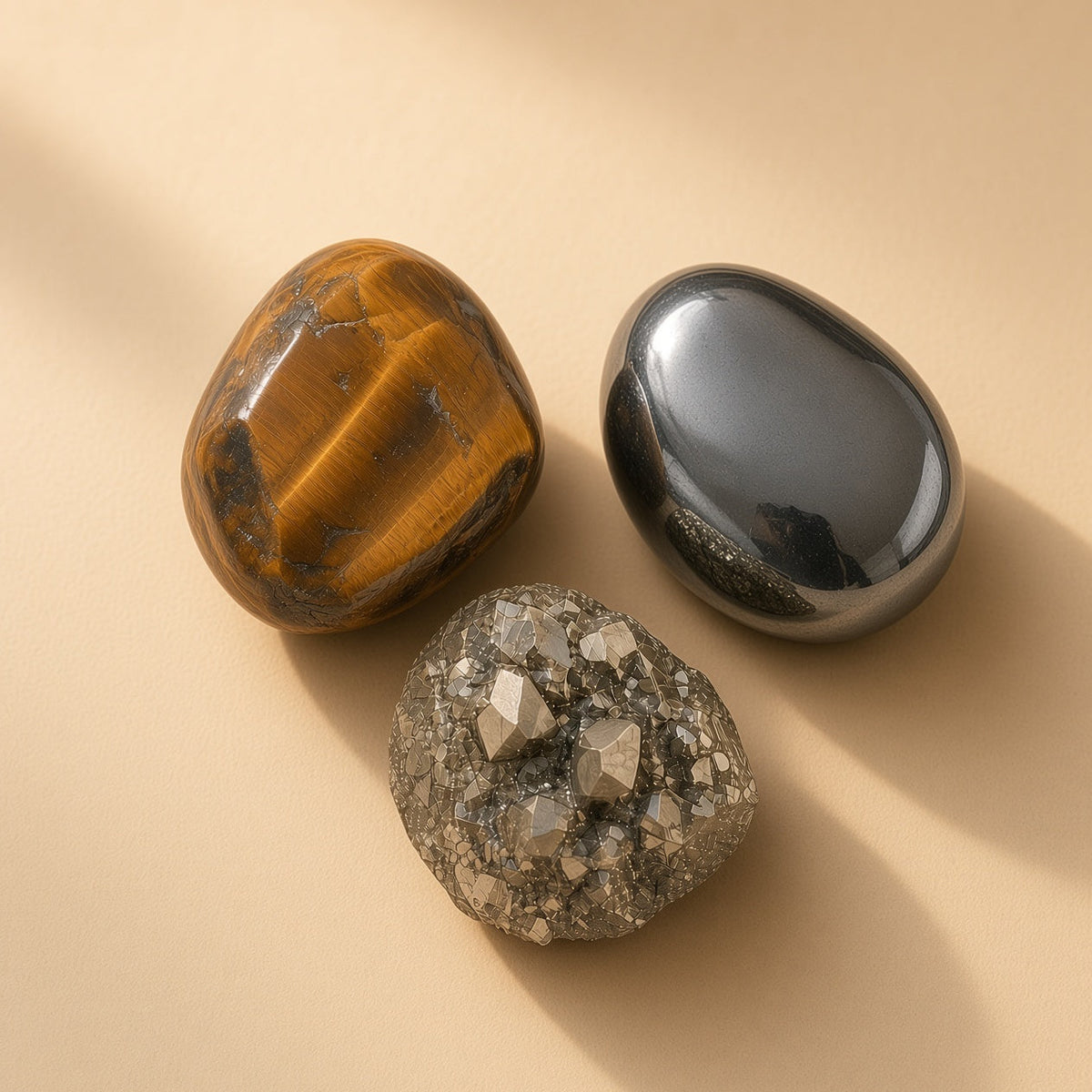 The Discipline Stack — Tiger's Eye, Hematite & Pyrite Bundle