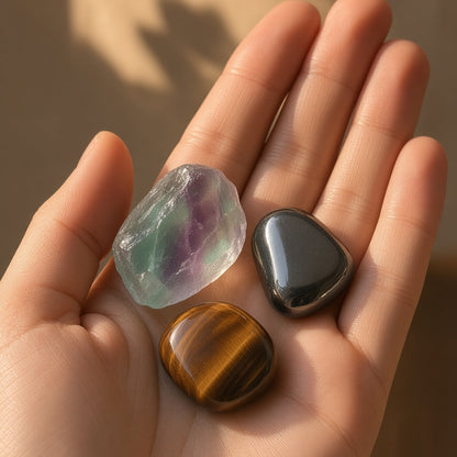 The Focus Field — Fluorite, Hematite & Tiger's Eye Bundle