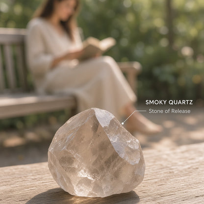 The Grief Companion — Rose Quartz, Smoky Quartz & Selenite Bundle