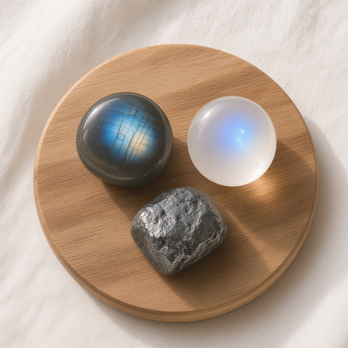 The Grounded Intuitive — Labradorite, Moonstone & Hematite Bundle