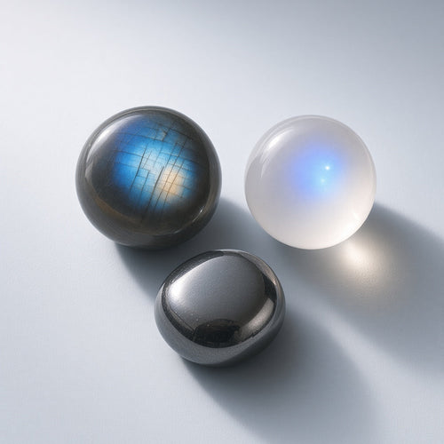 The Grounded Intuitive — Labradorite, Moonstone & Hematite Bundle