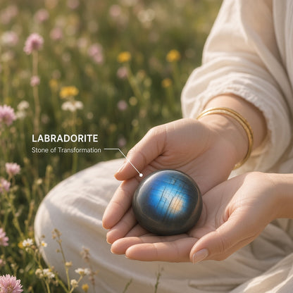 The Grounded Intuitive — Labradorite, Moonstone & Hematite Bundle