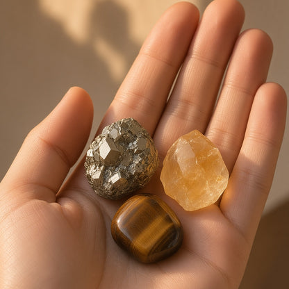 The Money Mindset Stack — Pyrite, Citrine & Tiger's Eye Bundle