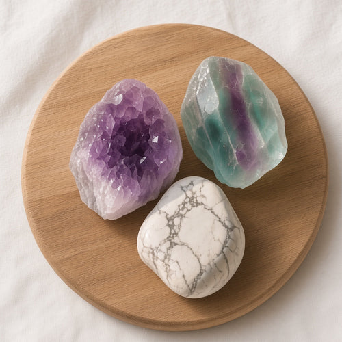 The Overthinker's Reset — Amethyst, Fluorite & Howlite Bundle