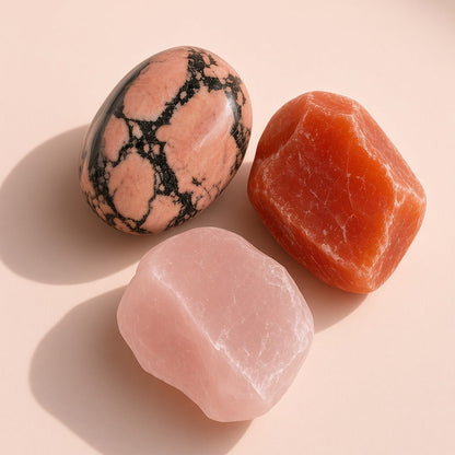 The Self-Worth Builder — Rhodonite, Carnelian & Rose Quartz Bundle