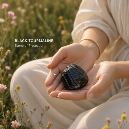 The Storm Anchor — Black Tourmaline, Smoky Quartz & Selenite Bundle
