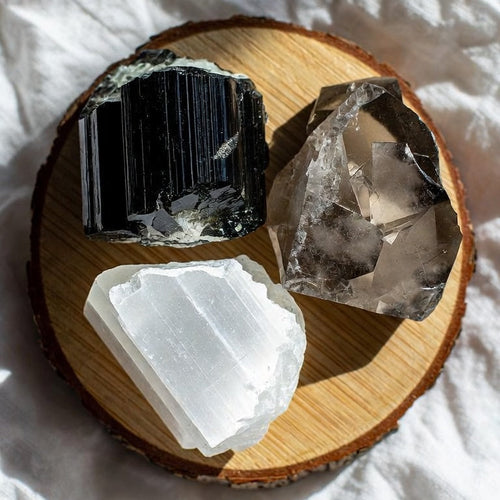 The Storm Anchor — Black Tourmaline, Smoky Quartz & Selenite Bundle