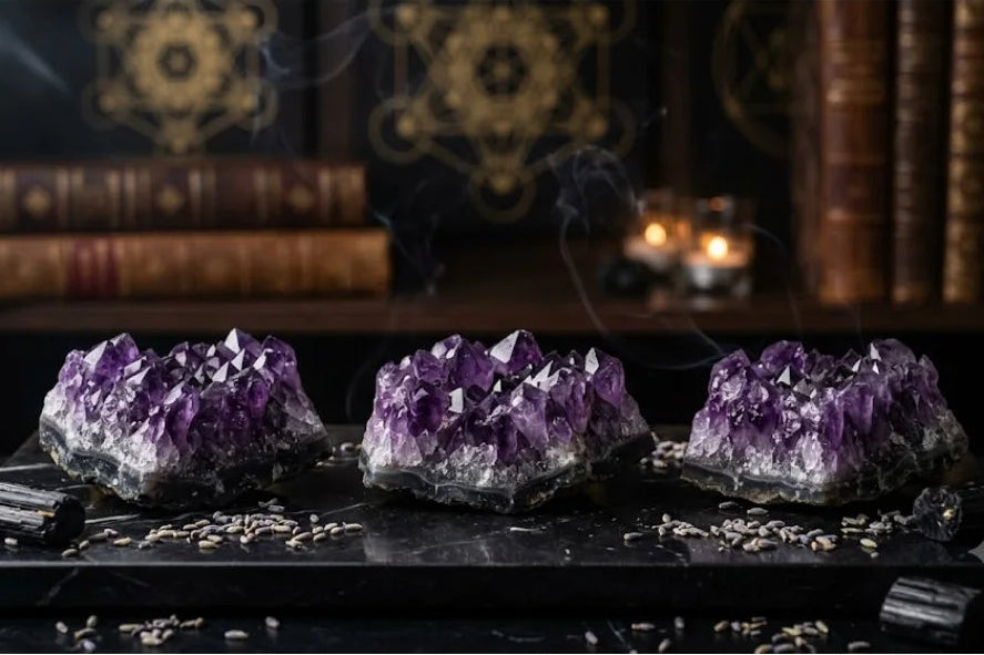 Natural Amethyst Cluster – Calming & Protection Crystal | Raw Authentic Geode