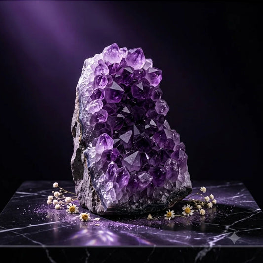Natural Amethyst Cluster – Calming & Protection Crystal | Raw Authentic Geode