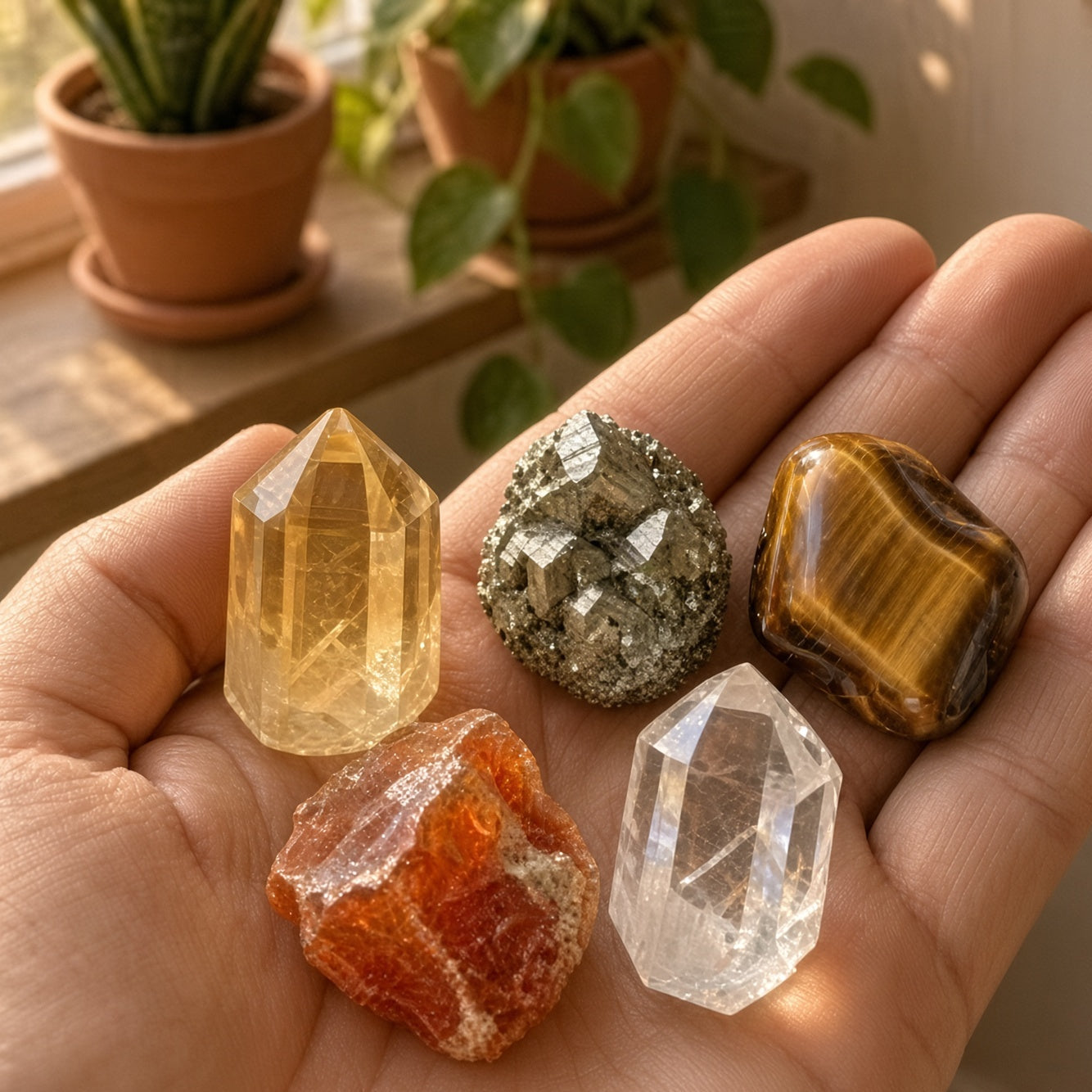 The Ambition Altar — Citrine, Pyrite, Tiger's Eye, Carnelian & Clear Quartz Bundle