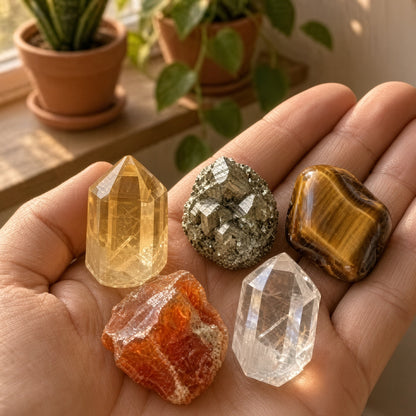 The Ambition Altar — Citrine, Pyrite, Tiger's Eye, Carnelian & Clear Quartz Bundle