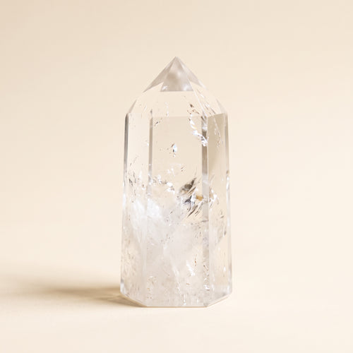 Natural clear quartz tower point