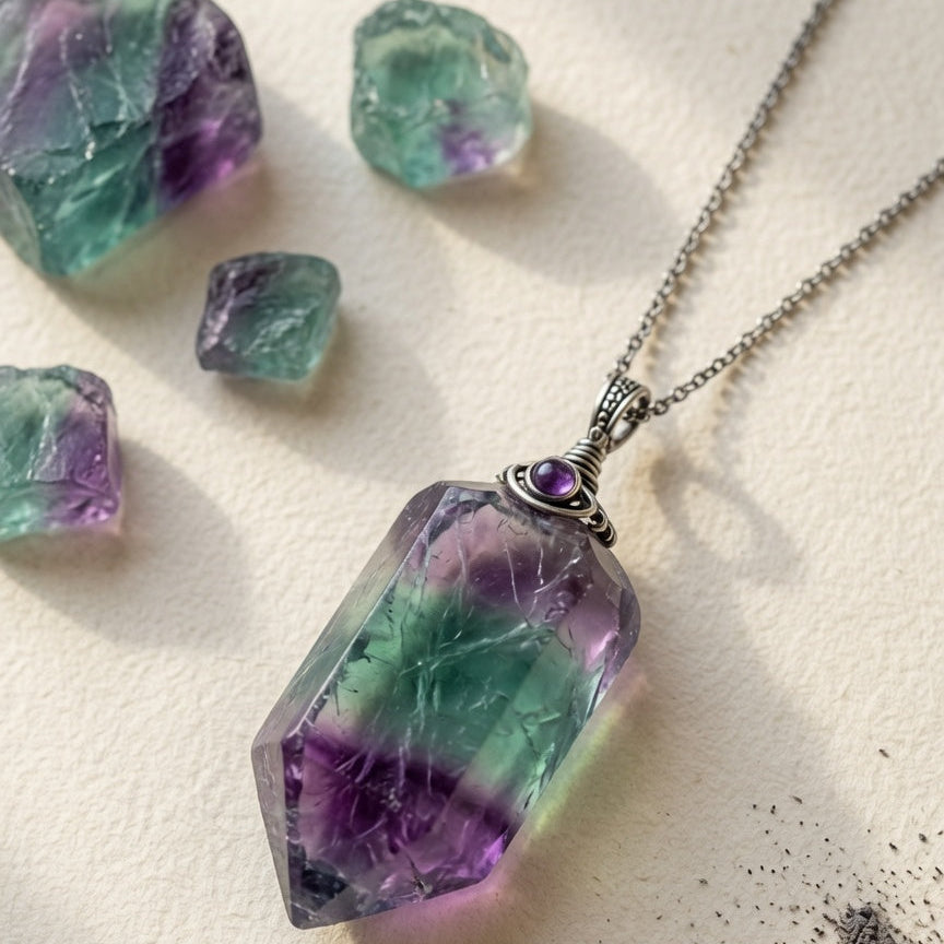 Natural Color Fluorite Raw Stone Specimen — Focus & Mental Clarity Crystal