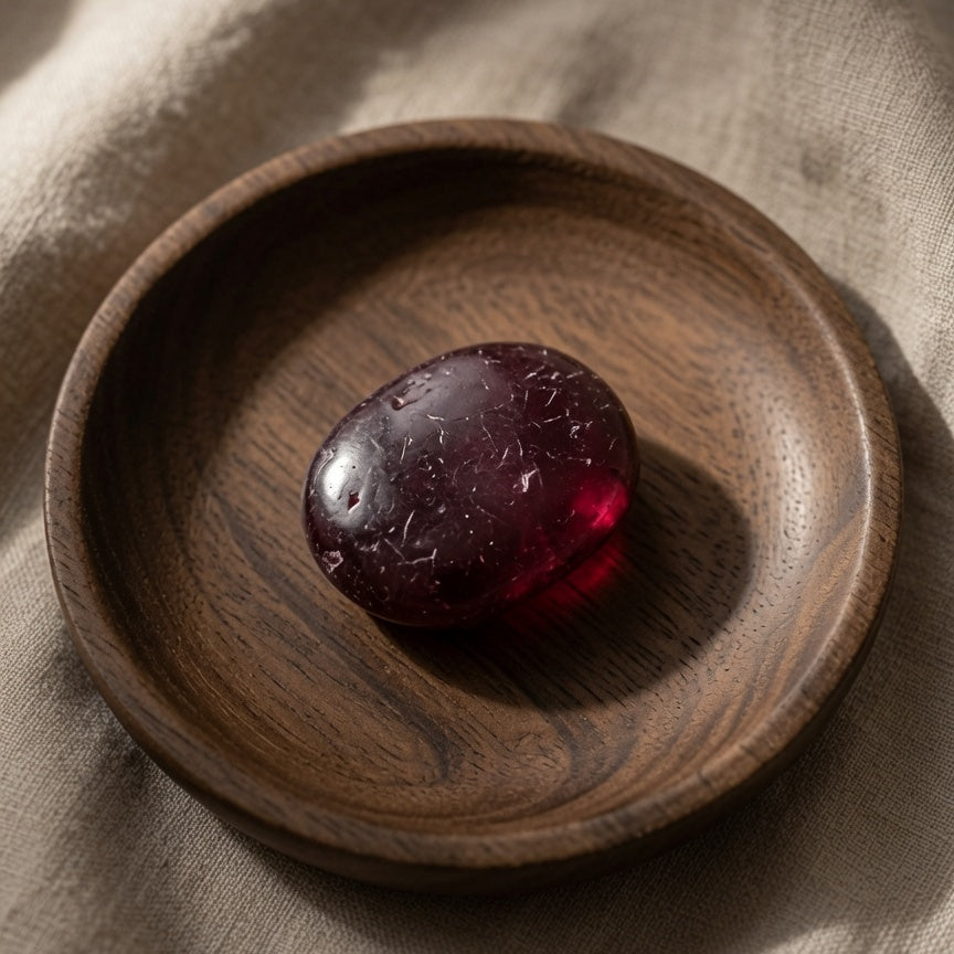 Natural Garnet & Smoky Quartz Symbiosis Specimen — Passion & Grounding Crystal