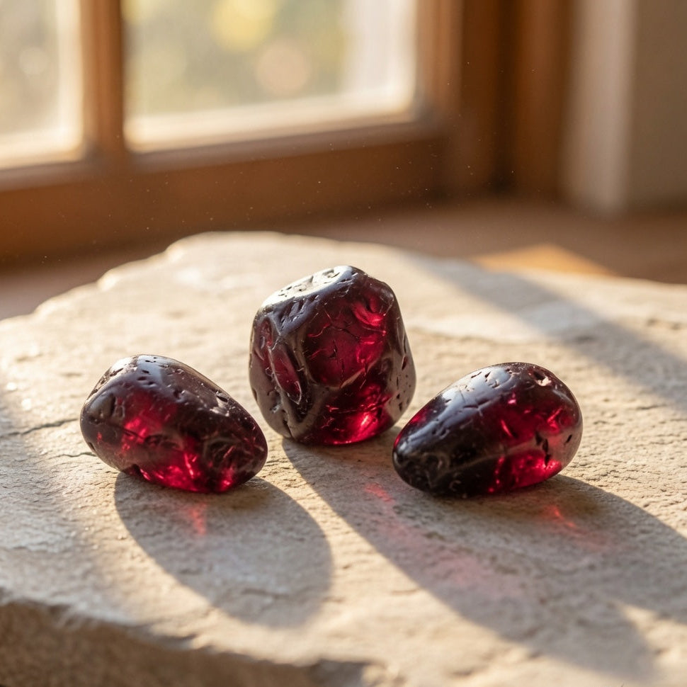 Natural Garnet & Smoky Quartz Symbiosis Specimen — Passion & Grounding Crystal