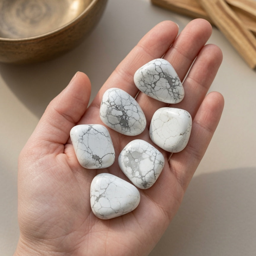Natural Howlite Raw Stone — Calm & Stress Relief Crystal