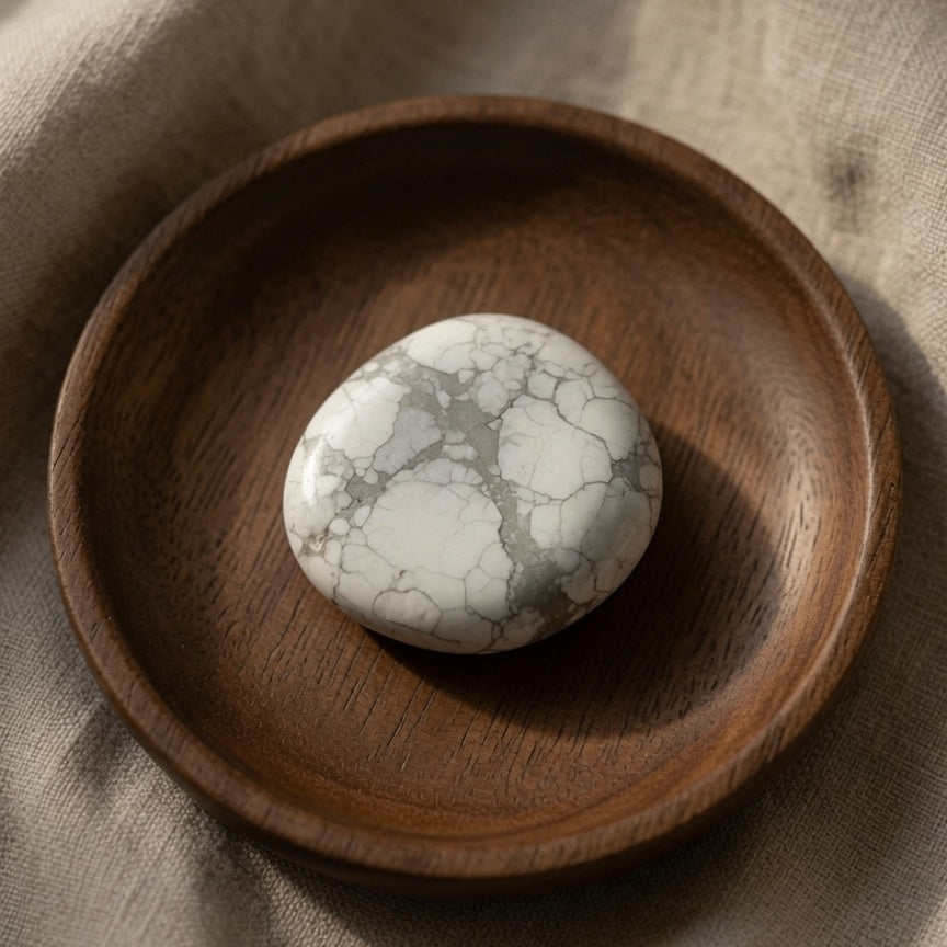 Natural Howlite Raw Stone — Calm & Stress Relief Crystal