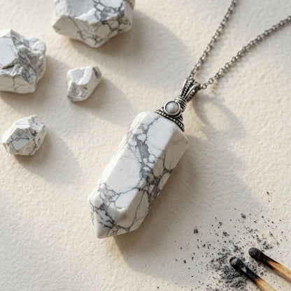 Natural Howlite Raw Stone — Calm & Stress Relief Crystal