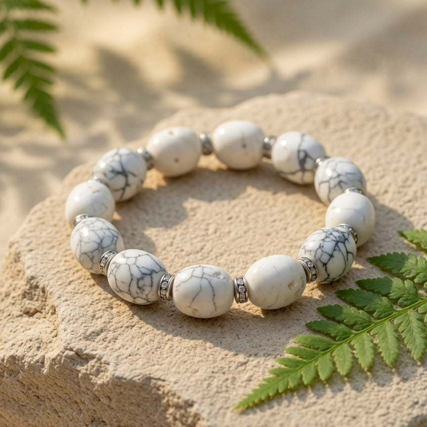 Natural Howlite Raw Stone — Calm & Stress Relief Crystal